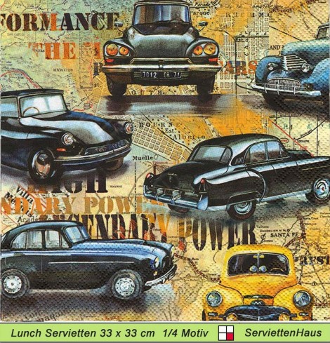 Citroen DS Modelle Göttin - 1 Lunch Serviette - halbes Motiv
